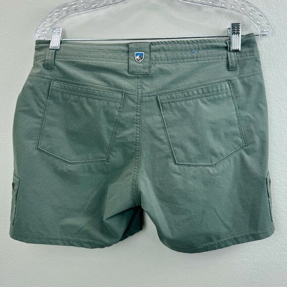 Kuhl Womens Outdoor Hiking Shorts Size 6 Green Low Rise Pockets Drawstring - Picture 2 of 12